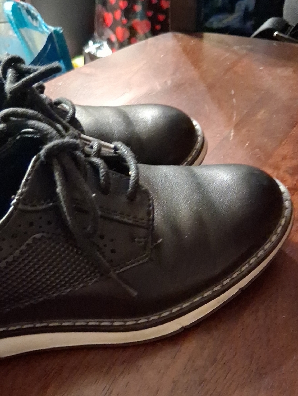 Black Lil Boys Lace-Up Casual Dress Shoes - Picture 5 of 9